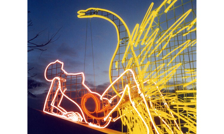 Light installation at the Estrel summer garden